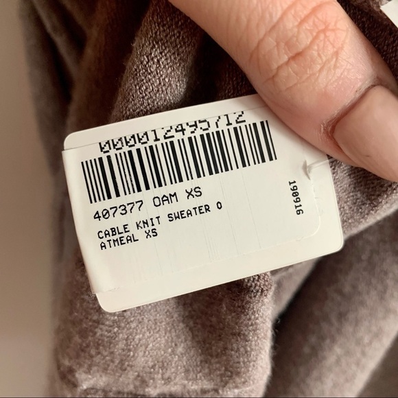 BRIAN BAILEY NWT Cable Knit Sweater Flowy Stretch Scoop Neck Waterfall Peplum - Picture 11 of 13